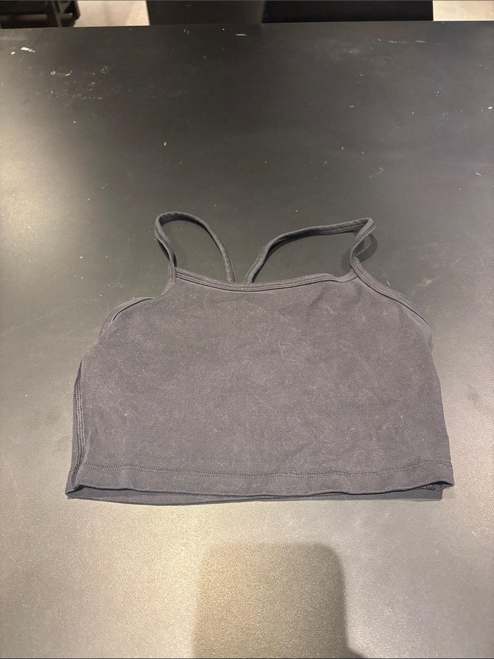 aerie Black Cropped Tank with Thin Straps